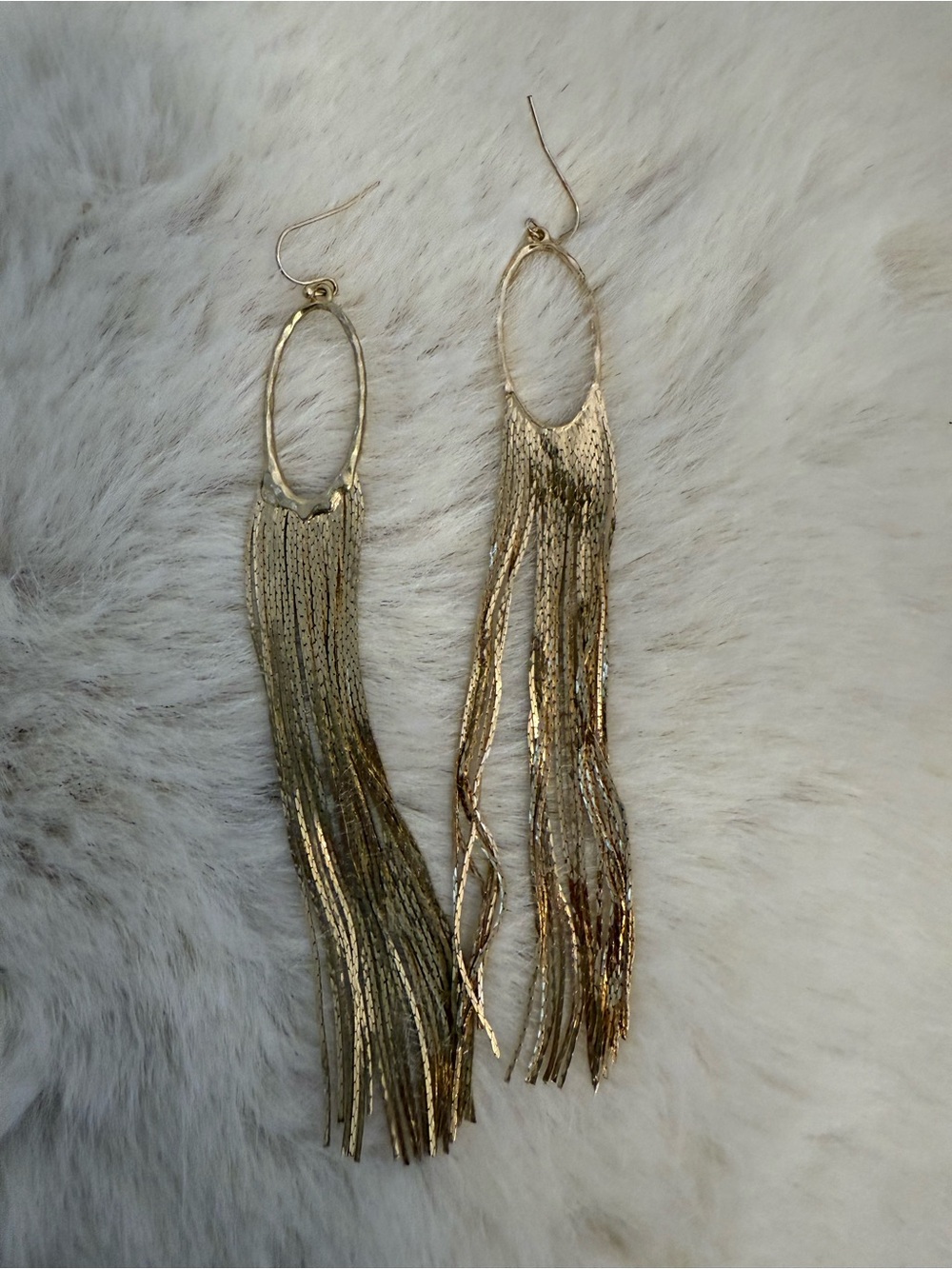 Gold Fringe Drop Earrings - Elegant Women Jewelry